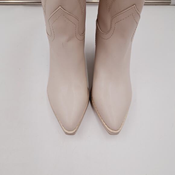 Madden Girl Arizon Light Cream Pointed Sq Toe Cowgirl Cottage Embroided Boots 6 - Picture 5 of 9